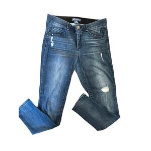 Women's Democracy Ab Solution Distressed Skinny Jean, 12, Blue, Stretch